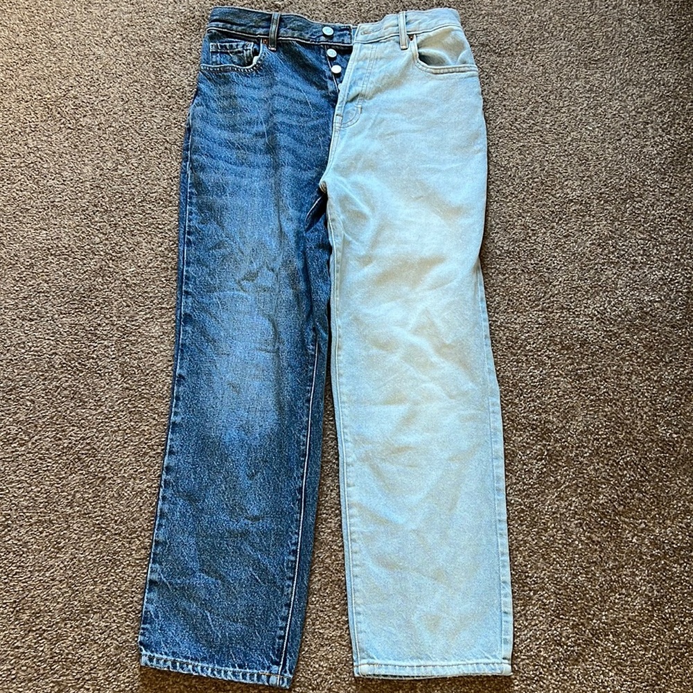 pacsun two tone jeans high rise straight